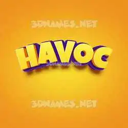 havoc in Orange Toon style - 3D name wallpaper