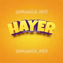 hayer in Orange Toon style - 3D name wallpaper