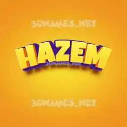 hazem in Orange Toon style - 3D name wallpaper