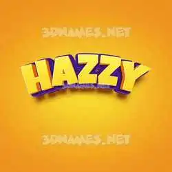 hazzy in Orange Toon style - 3D name wallpaper