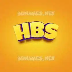 hbs in Orange Toon style - 3D name wallpaper