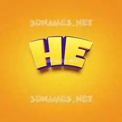 he in Orange Toon style - 3D name wallpaper