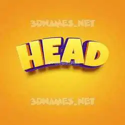 head in Orange Toon style - 3D name wallpaper