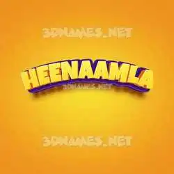 heenaamla in Orange Toon style - 3D name wallpaper