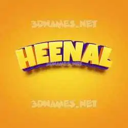 heenal in Orange Toon style - 3D name wallpaper