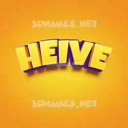 heive in Orange Toon style - 3D name wallpaper