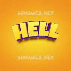 hell in Orange Toon style - 3D name wallpaper