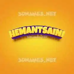 hemantsaini in Orange Toon style - 3D name wallpaper