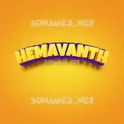 hemavanth in Orange Toon style - 3D name wallpaper