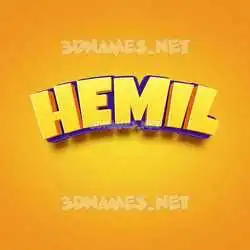 hemil in Orange Toon style - 3D name wallpaper