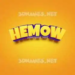 hemow in Orange Toon style - 3D name wallpaper