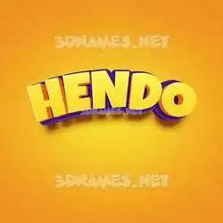 hendo in Orange Toon style - 3D name wallpaper