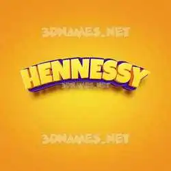hennessy in Orange Toon style - 3D name wallpaper