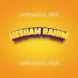 hesham rahim in Orange Toon style - 3D name wallpaper