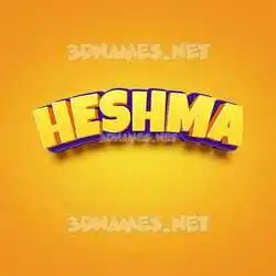 heshma in Orange Toon style - 3D name wallpaper