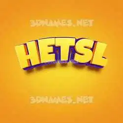 hetsl in Orange Toon style - 3D name wallpaper