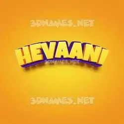 hevaani in Orange Toon style - 3D name wallpaper