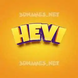 hevi in Orange Toon style - 3D name wallpaper