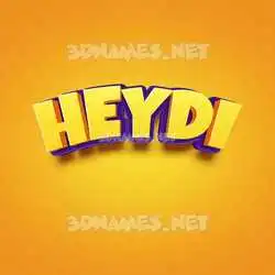 heydi in Orange Toon style - 3D name wallpaper