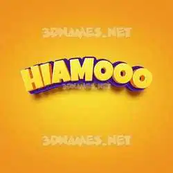 hiamooo in Orange Toon style - 3D name wallpaper