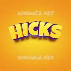 hicks in Orange Toon style - 3D name wallpaper