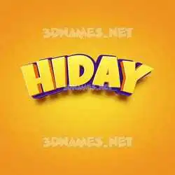 hiday in Orange Toon style - 3D name wallpaper