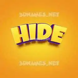 hide in Orange Toon style - 3D name wallpaper