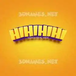 hihihihi in Orange Toon style - 3D name wallpaper