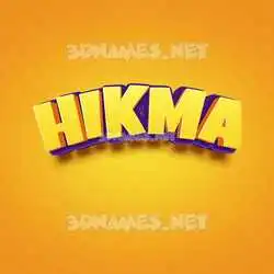 hikma in Orange Toon style - 3D name wallpaper