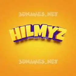 hilmyz in Orange Toon style - 3D name wallpaper
