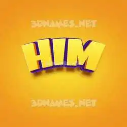 him in Orange Toon style - 3D name wallpaper