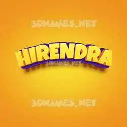 hirendra in Orange Toon style - 3D name wallpaper