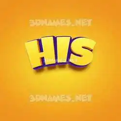 his in Orange Toon style - 3D name wallpaper