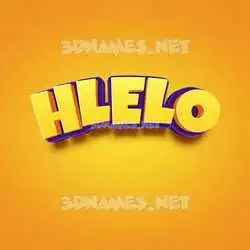 hlelo in Orange Toon style - 3D name wallpaper