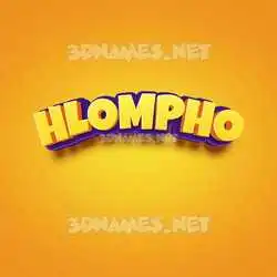 hlompho in Orange Toon style - 3D name wallpaper