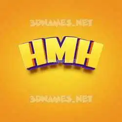 hmh in Orange Toon style - 3D name wallpaper