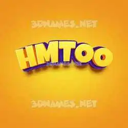 hmtoo in Orange Toon style - 3D name wallpaper