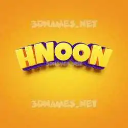 hnoon in Orange Toon style - 3D name wallpaper