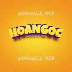 hoangoc in Orange Toon style - 3D name wallpaper
