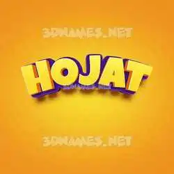 hojat in Orange Toon style - 3D name wallpaper