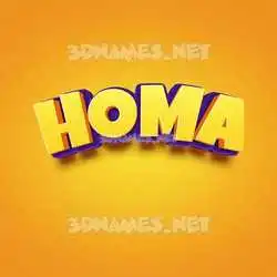 homa in Orange Toon style - 3D name wallpaper