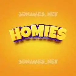 homies in Orange Toon style - 3D name wallpaper