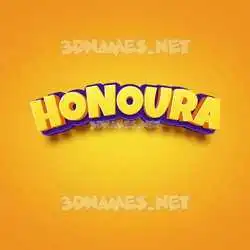 honoura in Orange Toon style - 3D name wallpaper