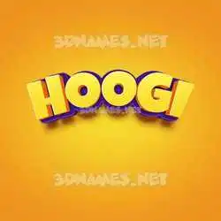 hoogi in Orange Toon style - 3D name wallpaper