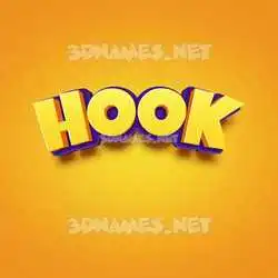 hook in Orange Toon style - 3D name wallpaper