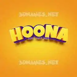 hoona in Orange Toon style - 3D name wallpaper