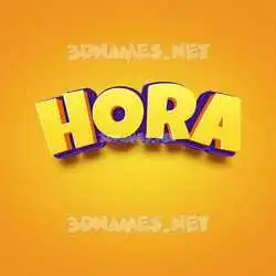 hora in Orange Toon style - 3D name wallpaper