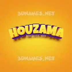 houzama in Orange Toon style - 3D name wallpaper