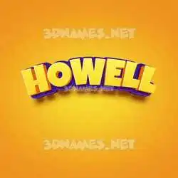 howell in Orange Toon style - 3D name wallpaper