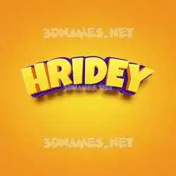 hridey in Orange Toon style - 3D name wallpaper